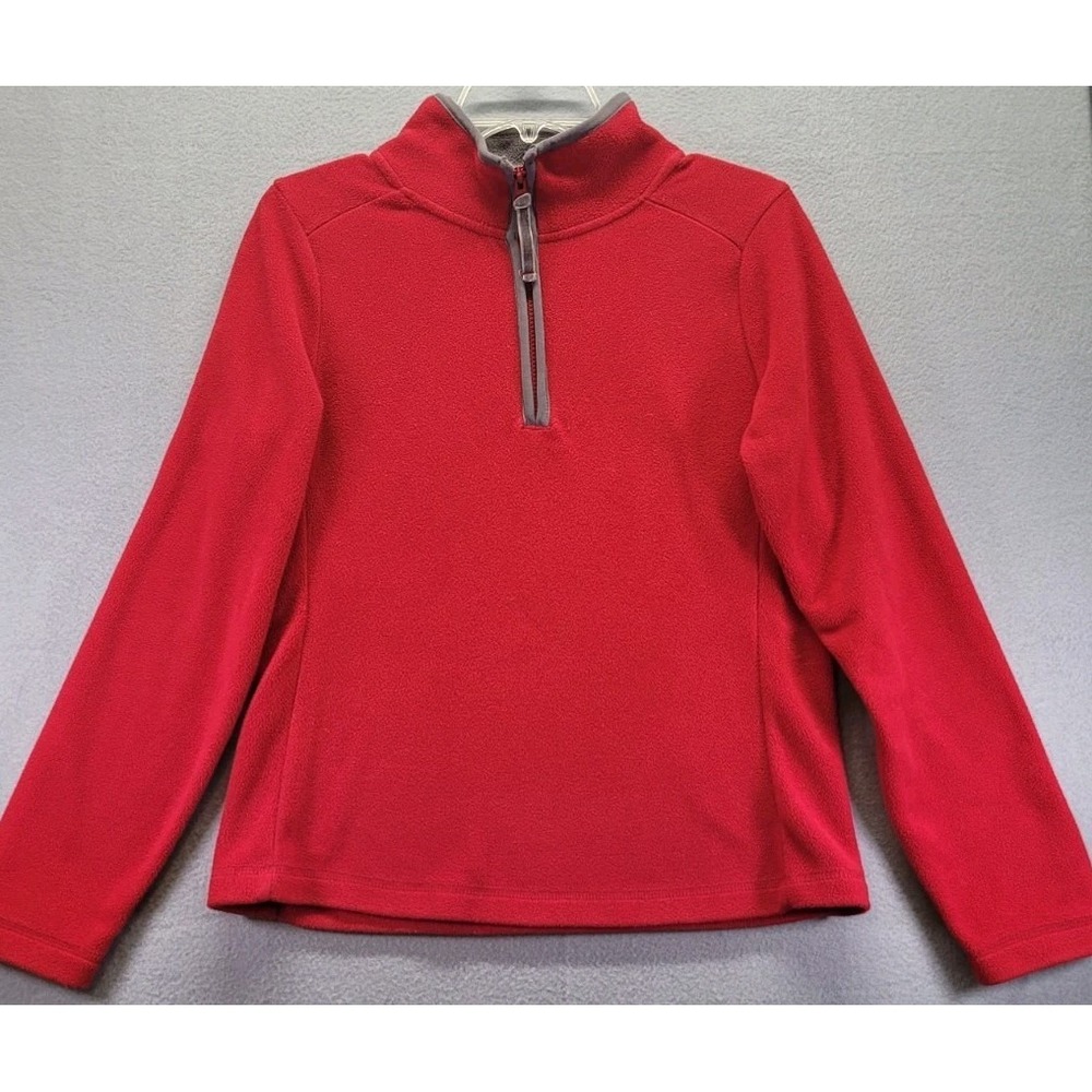 Old Navy Teddy Sweater Womens Size Small Red 1/4 Zip Casual Soft Comfy LS Fleece